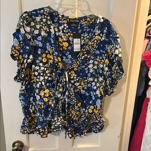 City Chic Blue Floral Women's Top